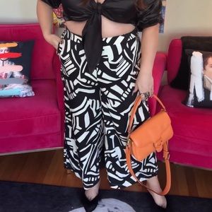 Eloquii black and white printed pants